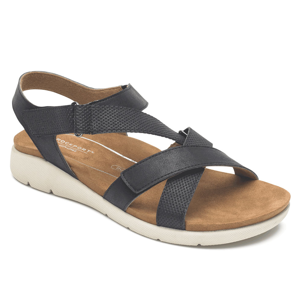 Rockport Sandaler Dame Svart - Eileen X-Strap - JEUF47610